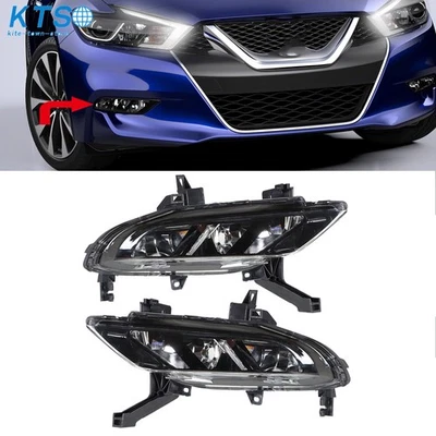 Clear Front Bumper Fog Light Driving Lamps Kit For 2016-2019 Nissan Maxima RH+LH - Image 1 of 4