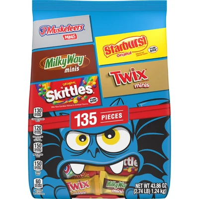 Skittles Twix Starburst & More Halloween Candy Variety Pack  135 Ct Bulk Bag - Image 1 of 4
