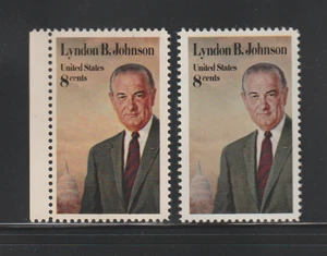 US EFO ERROR Stamps: #1503 Lyndon B. Johnson: Diff. colors! MNH - Picture 1 of 2