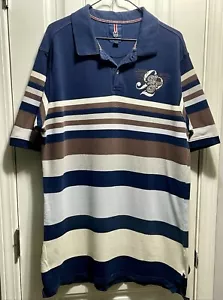 Phat Farm Hemd Herren Größe 2XLT gestreift Polo Logo Print schwere Baumwolle Hip Hop Vintage - Bild 1 von 16