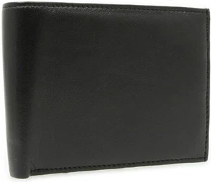 Portafoglio in Vera Pelle Uomo Nero con Portamonete Porta Carte e Ribaltina Zip - Foto 1 di 5