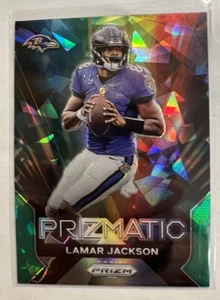 2023 Prizm Lamar Jackson Prizmatic SP Green Ice - Picture 1 of 2