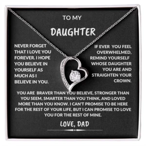 To My Daughter From Dad Forever Love Never Forget Personalisierte Halskette Geschenk - Bild 1 von 13