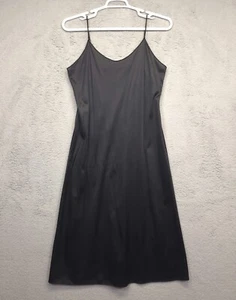 Vintage Vassarette Full Slip Dress Womens 38/XL Black Nightgown Satin 90s USA - Picture 1 of 13