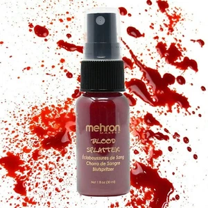 MEHRON FAKE BLOOD SPLATTER SPRAY 1 OZ_ZOMBIE SPFX DRIP EFFECTS ,TV,STAGE MAKEUP. - Picture 1 of 5