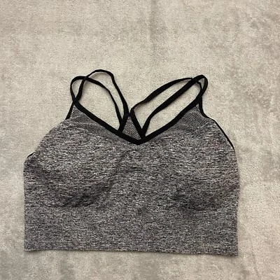 Sujetador deportivo Betsey Johnson para mujer talla XL gris jaula espalda deportiva Foto 1 de 4