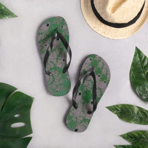 Green Fractal Flip-Flops - Picture 1 of 7