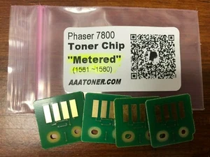 4 Toner Chip (1581~1580) for Xerox Phaser 7800 7800DN, 7800DX Refill (Metered) ! - Picture 1 of 2