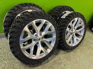 22" SNOWFLAKE WHEELS RIMS 2854522 MT TIRES CHEVY GMC TAHOE SIERRA Z71 RST 1500 - Picture 1 of 5