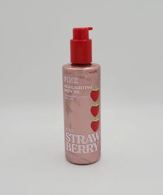 Victoria's Secret Pink Strawberry Highlighting Body Oil Moisturizer 8 fl oz New - Image 1 of 3