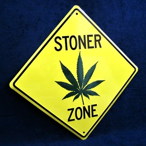 STONER ZONE - *US MADE* - Embossed Metal Sign - Man Cave Garage Shop Bar Decor - Picture 1 of 9