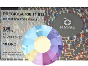 1440 Preciosa Genuine Czech Crystals 6ss Crystal AB Viva Flatbacks,2mm,ss6, nail - Picture 1 of 7