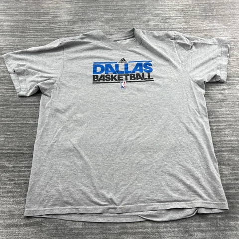 Dallas Mavericks Shirt Size 2XL Adidas Basketball NBA Tee T-shirt Gray Cover
