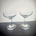 Vintage Barware Coupe Glasses Clear Optic Swirl  Set of 2 Stem Replacements