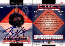 Jason Davis Signed 2002 Donruss The Rookies #100 Card *Autograph Den* Auto