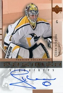 2001-02 Cubierta Superior Premier Collection Firmas Johan Hedburg Autógrafo - Imagen 1 de 1