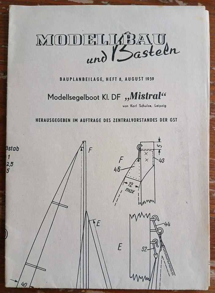 Modellbau und Basteln Modellsegelboot Mistral Klasse DF Plan Gebraucht - Bild 1 von 1