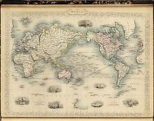 1851 Illustrated and Modern World Atlas 80 antique maps DVD A10