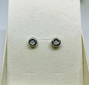 1 paio orecchini Oro bianco 18kt cipollina con Diamanti naturali ct 0,10 - Imagen 1 de 5