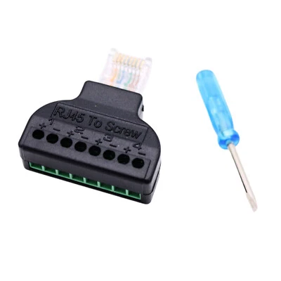 Ethernet RJ45 Male To 8 Pin AV Screw Terminal Adapter Converter Block CCTV Kit - Image 1 of 4