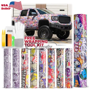 【Sticker Bomb】 Vinyl Wrap Decal Film Graffiti Cartoon Anime JDM USDM Sheet DIY - Picture 1 of 77