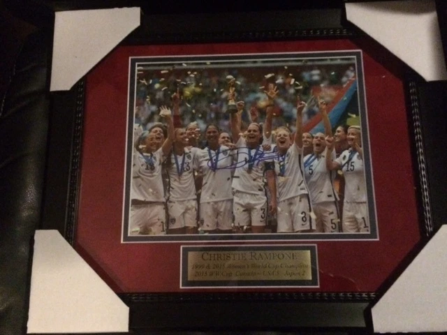 CHRISTIE RAMPONE AUTOGRAPHED Soccer 8x10 Photo Steiner COA FRAMED - Image 1 of 1