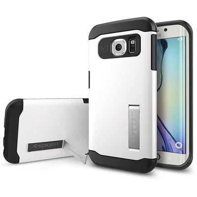 NUEVA Cubierta Original Spigen Blanca Delgada Armadura Híbrida Reforzada para Galaxy S6 edge Foto 1 de 4