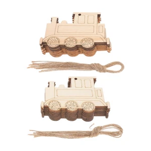 20 Pcs Wooden Train Craft Blank Wood Embellishments DIY Wooden Signs Wooden Chip - Picture 1 of 12