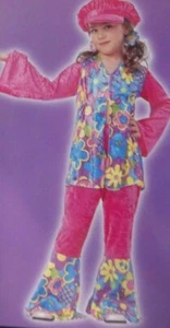  Hippie Flower Power 70's  Girls Costume - Totally Ghoul-Medium(10-12)-New - Picture 1 of 10