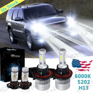For 2007-2013 GMC Yukon Denali 4x 6000K LED Headlight Fog Light Bulbs Kit S2 - Imagen 1 de 12