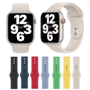 For Apple Watch Band Series 9/8/SE/ 7 / 6 / 5 / 4 /3/2 Silicone Strap Sport Band - Picture 1 of 23