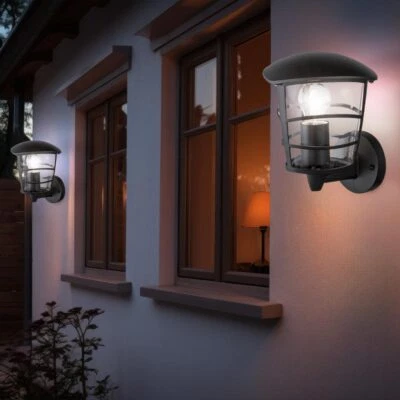 2er Set Wand Laternen Veranda Außen Lampen Fassaden ALU Strahler Garten Leuchten - Bild 1 von 4