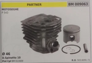  503609181 KOMPLETTER ZYLINDER UND KOLBEN MOTORSÄGE PARTNER P 543 Ø 46 - Bild 1 von 1