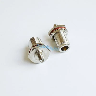 1X N Type Female Jack Bulkhead Nut to SMA Female Mount RF Coax Connector Adapter - image 1 of 4