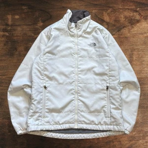 The North Face Jacket Womens Large Lightweight Insulated Softshell Pattern White - Picture 1 of 7