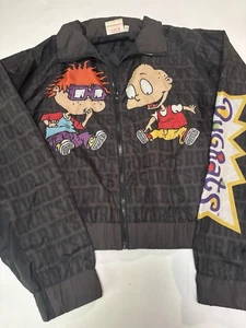 Rugrats Black Jacket NICKELODEON Womens Large Viacom Chuckie Angelica Susie - Picture 1 of 12