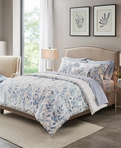 Madison Park Thelma 8-teiliges blaues Queen-Wende-Bettwäscheset mit Bettwäsche - Bild 1 von 6