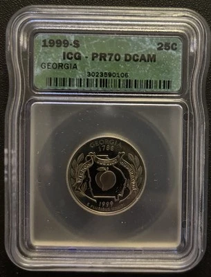 1999 S Proof Georgia State Quarter ICG PR70 DCAM - Image 1 of 2