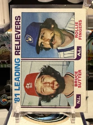 1982 Topps '81 Leading Relievers - Bruce Sutter/Rollie Fingers Baseball Card MJR - Image 1 of 2