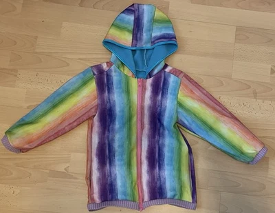 Mädchen Softshelljacke, 116-122, handmade, rainbow, unikat - Bild 1 von 4