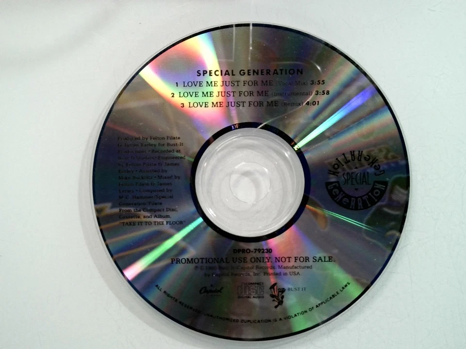 Special Generation Love Me Just For Me CD Single 1990 Promo Capitol DPRO-79230 Foto 1 de 1
