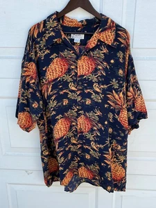 Men's vtg an original AVANTI authentic Hawaii silk shirt  pineapple 3XL - Picture 1 of 7