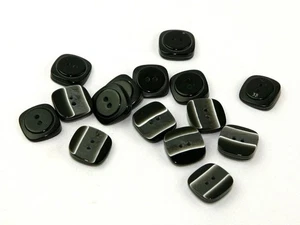 Dill Square Fashion Buttons Black White Grey (Value Pack)  - per pack of 30 - Picture 1 of 1