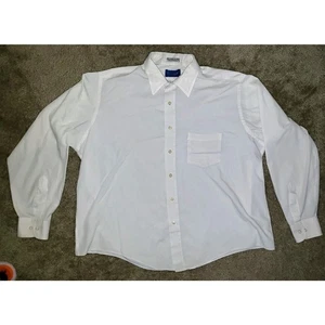 VINTAGE 60s Town craft Single Needle tailoring White Button-Up Shirt Size XXL - Picture 1 of 9