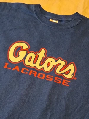 Gators Lacrosse T-Shirt XL Gildan Ultra Blend Heavyweight Cotton Polyester Blue - Image 1 of 4