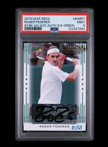 2013 Leaf NSCC Roger Federer Buyback Auto Green Autograph 10/13 PSA 9  - Picture 1 of 2