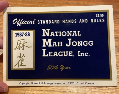 1987/88 MAHJONG NATIONAL MAH JONGG LEAGUE OFFICIAL HANDS RULES EXC COND 50th Yr - Image 1 of 3