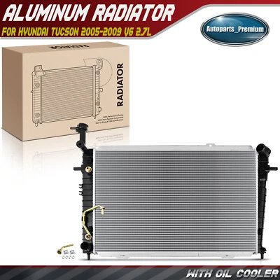 Radiator w/ Oil Cooler for Hyundai Tucson 2005 2006 2007-2009 V6 2.7L Automatic - Image 1 of 4