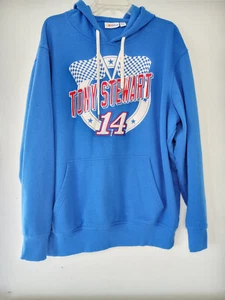Vintage NASCAR Tony Stewart #14 Pullover Hoodie Sweatshirt Size XXL Blue* - Picture 1 of 9