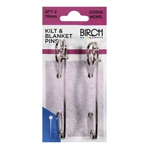 Birch Kilt & Blanket Pins 76mm - Nickel 2 Pack (B-1) - Picture 1 of 1